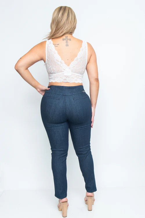 Plus Size V Neck Lace bralette W/Front Lining
