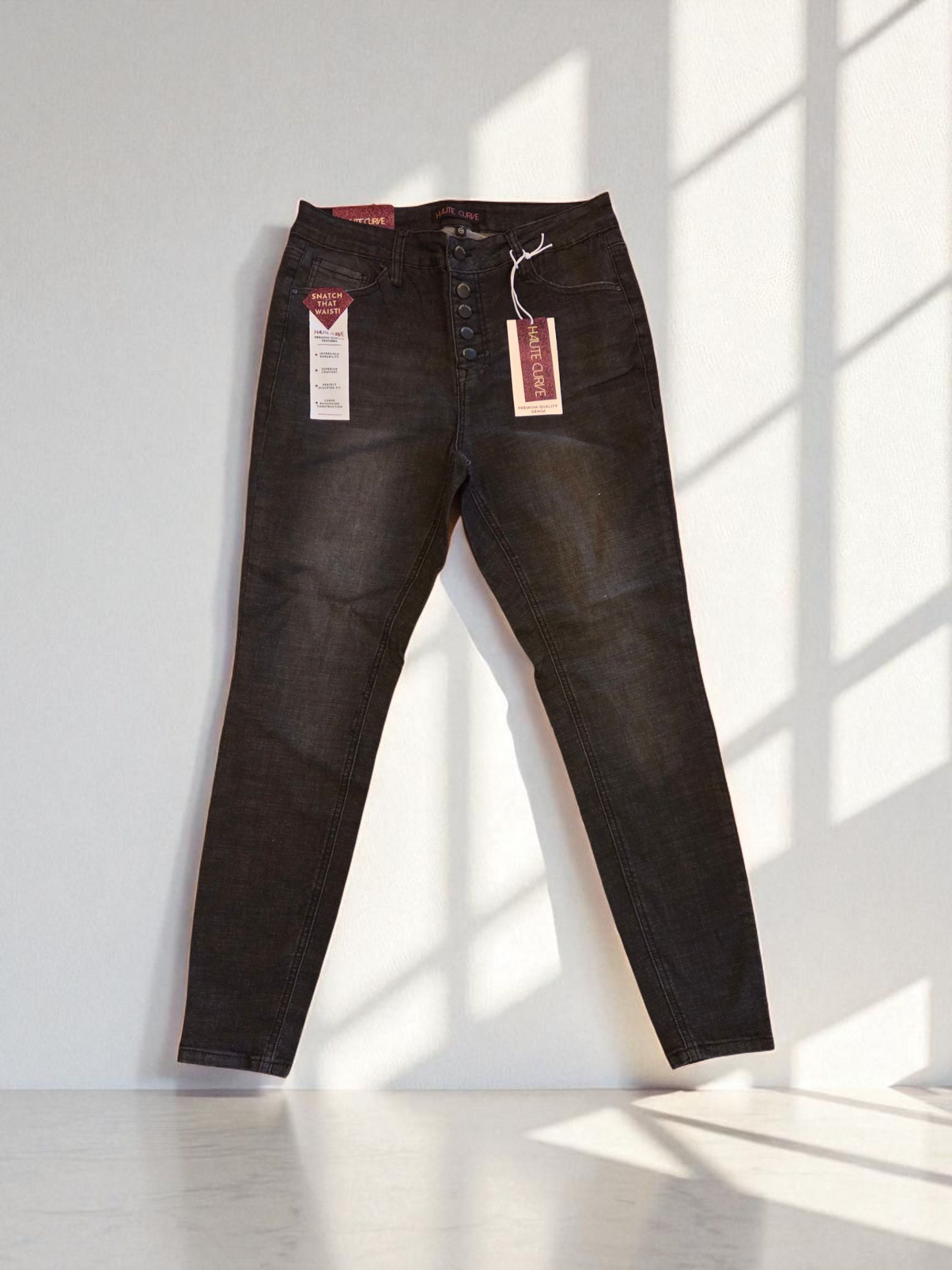 Plus Size Skinny Denim Jeans - Haute Curve - Black