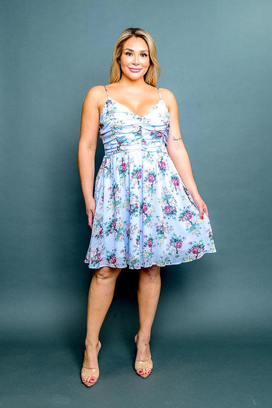 Floral Blue-Plus Size
