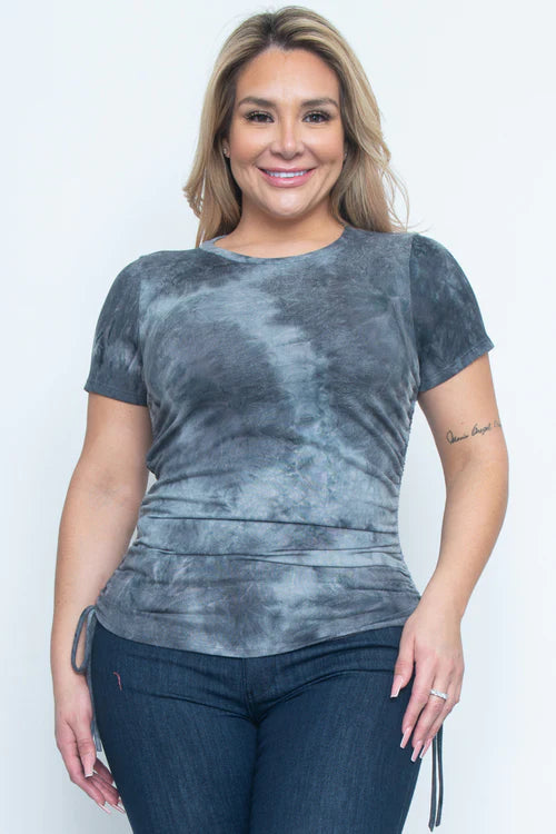 Hippie PLUS tie dye top with scrunched tie sides