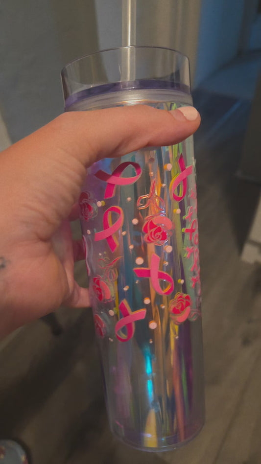 16oz Breast Cancer Tumbler with straw